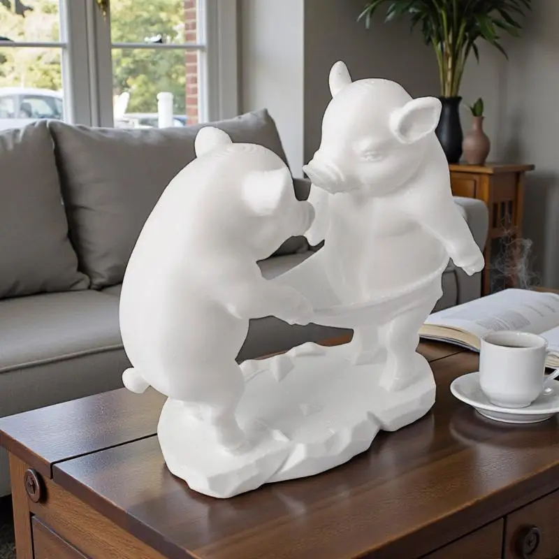 Cute Cartoon Pig Figurine Decorative Tabletop Ornaments For Festivals Suitable For Office And Car Animal Models