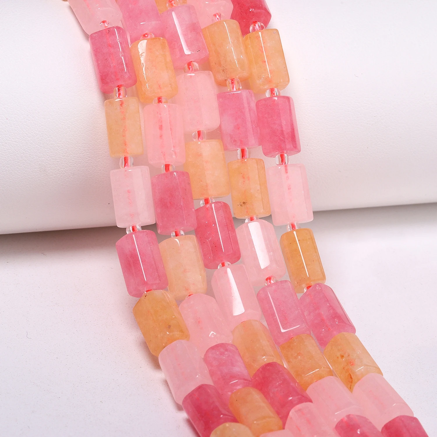 8x12mm Irregular Column Natural Stone Colorful Morganite Beads Tube Spacer Beads for Jewelry Making DIY Bracelets Accessories