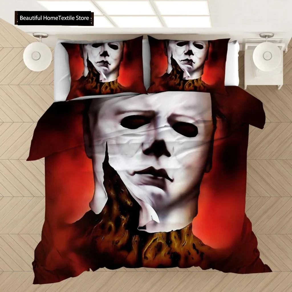 

Horror Michael Myers 3D Printed Bedding Set Duvet Covers Pillowcases Comforter Bedding Set Bedclothes Bed Linen