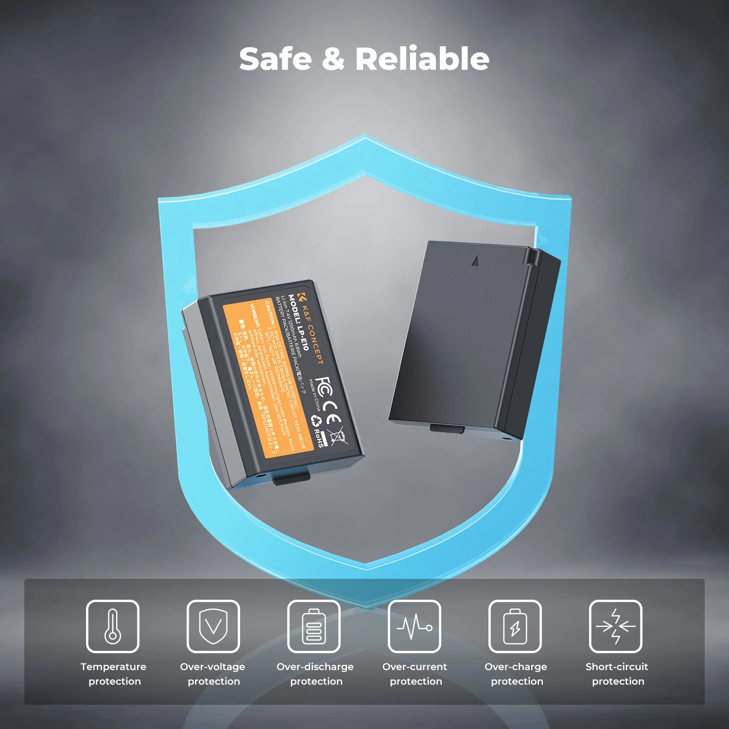 Conjunto de bateria e carregador K&F Concept LP-E10 com carregador de slot duplo para Canon EOS 1100D 1300D 1500D 1200D X50 Bateria de vídeo para câmera