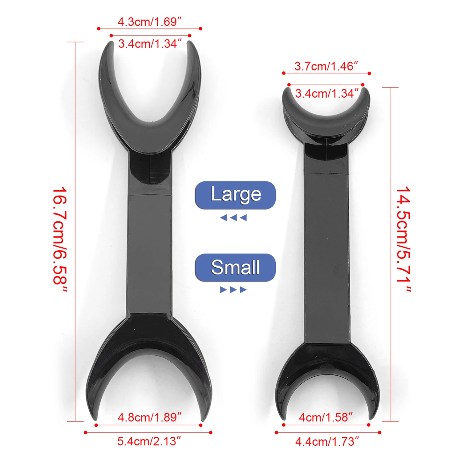 2pcs WELLCK Black Double head Lip Retractor Dental Intraoral Lip Cheek Retractor Dental Orthodontic Mouth Opener Dentist Tools