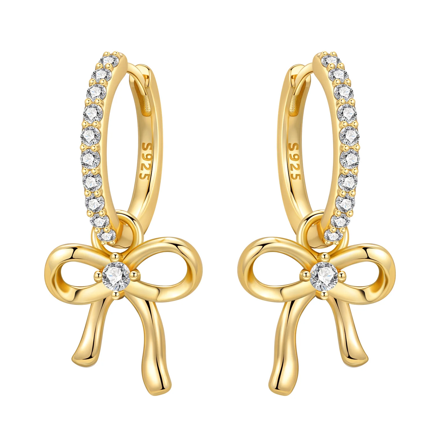 2026 Neu 925 Sterling Silber 18K Vergoldete Kirschblüten-Schmetterling-Creolen Modischer Einfacher Partyschmuck Geschenke für Frauen