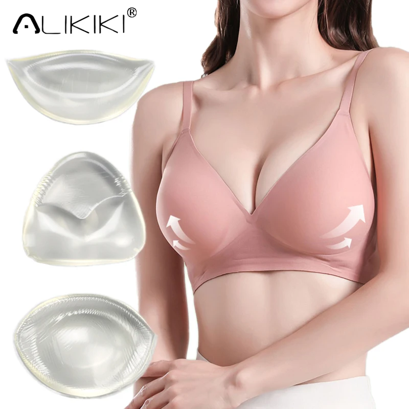 Inserts de soutien-gorge en silicone non collant, gel transparent, rehausseur de poitrine push-up, coussinets de soutien-gorge, insert de rembourrage de soutien-gorge pour maillot de bain bikini