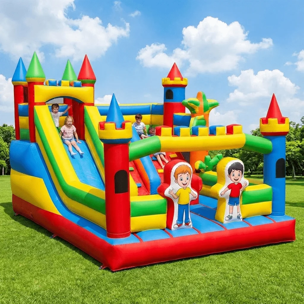 Popular Large Outdoor Inflatable Fun City Playground Slide Combo Heavy Duty PVC Jumping Bouncy Castle for Amusement Park