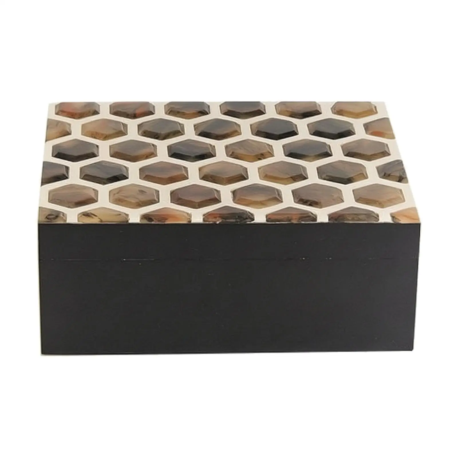 Lidded Decorative Wood Jewelry Box Organizer Storage Container for Trinkets Vanity Dresser Shelf