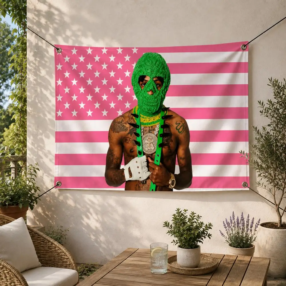 Street Rapper Y-YoungBoy Flags Decorative Flag Banner for Outdoor Garden Yard Camping Party Home Wall Hanging Decor