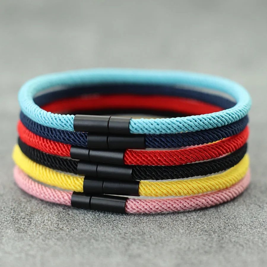 Minimalist Luck Red Rope Bracelet Men Women Grade A 4mm Nylon Cord Black Clasp Wish Wristband Outdoor Leisure Couple Hand Joias - view 3