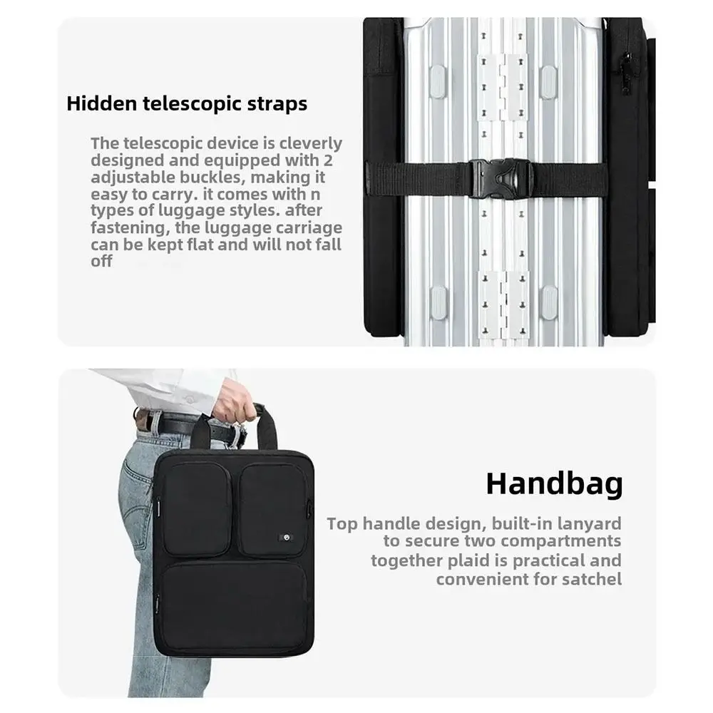Verstellbare Riemen, Boarding-Koffer, Hängetasche, großes Fassungsvermögen, Erweiterungskoffer, zusätzliche Handtasche, abnehmbar, multifunktional