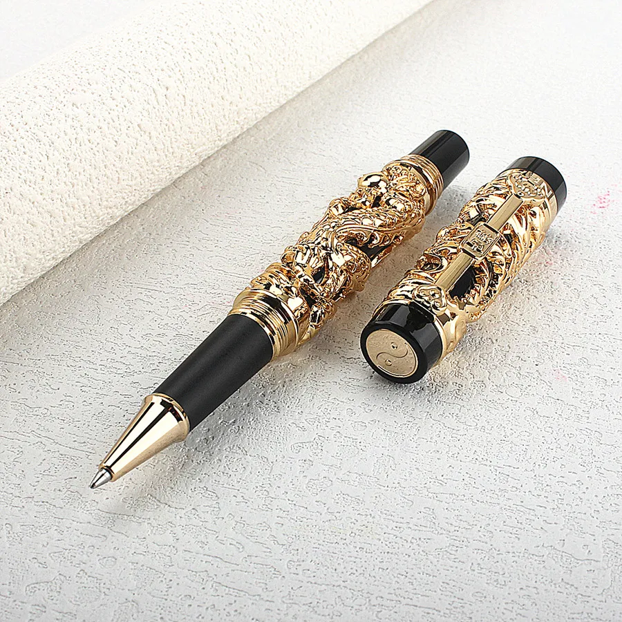 

Шариковая ручка Jinhao, золотистый роллер в форме дракона и феникса, лидер продаж