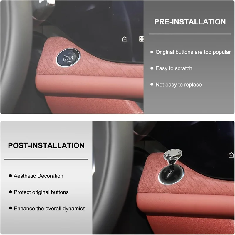 

Новая кнопка запуска автомобиля, кнопка запуска, крышка кнопки автоматического зажигания, автомобильная кнопка одним касанием, рокер двигателя автомобиля, рычаг запуска и остановки