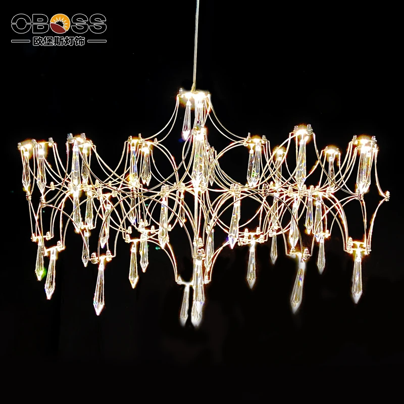 Postmodern light cube chandelier full of stars, living room, bedroom, household chandelier engineering, hotel lighting fixtures