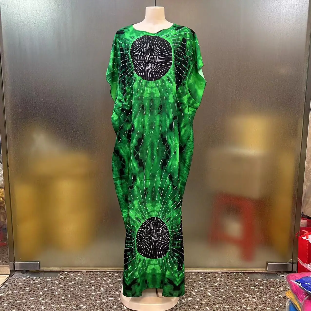 موضة جديدة مشرق اللون عادية فضفاض حار بيع الماس كبير عقال الصيف الأفريقي المطبوعة القطن الملابس النسائية