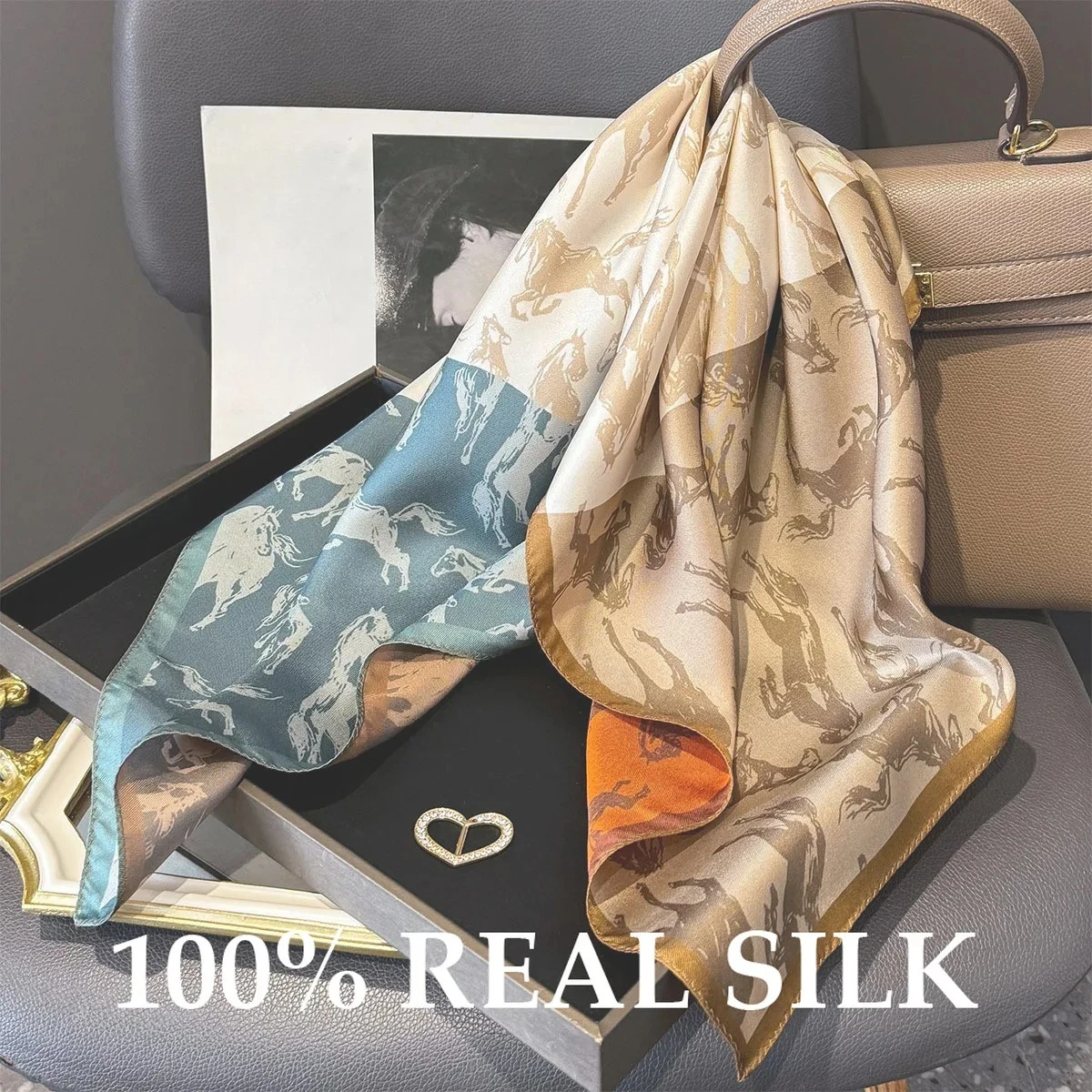 

Новый 100% натуральный шелковый квадратный платок-шарф для женщин, летний, с защитой от солнца, роскошный, для ношения как хиджаб, бандана, повязка для волос, повязка на голову, пашмина