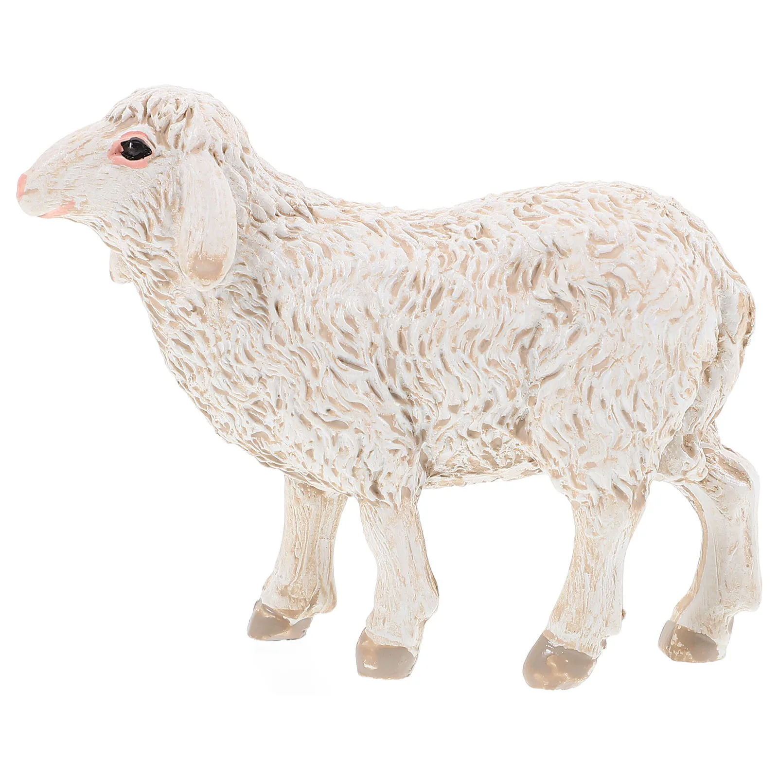 

1pc Realistic Walking Sheep Resin Ornament Farm Animal Miniature Lamb Statue Cake Topper Garden Alpaca Figurines Desktop Decor