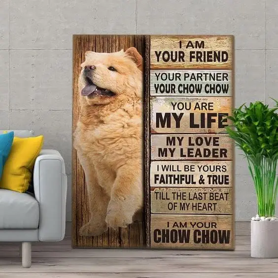 Targa in metallo personalizzata Chow Chow Dog I Am Your Friend Targhe da cucina vintage Decorazioni da parete Targhe in alluminio Regalo per la casa