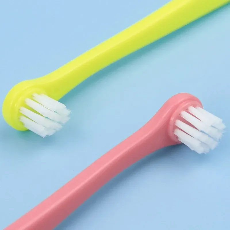 Dog Toothbrush Small Head Pet Toothbrush Oral Care Round Head Dog Teeth Cleaning Soft Hair Cat Toothbrushes Pet Accessories