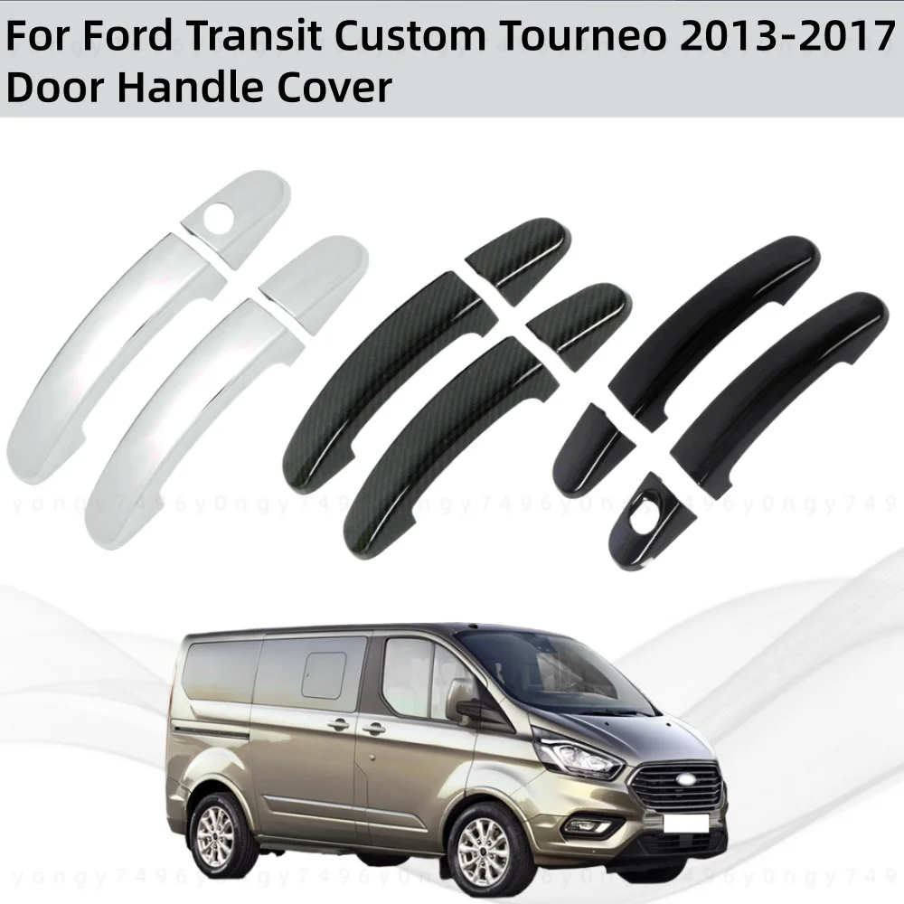 

Car Upgrade Chrome Accessories Door Handle Cover Trim Paste Style 2Door For Ford Transit Custom Tourneo 2013 2014 2015 2016 2017