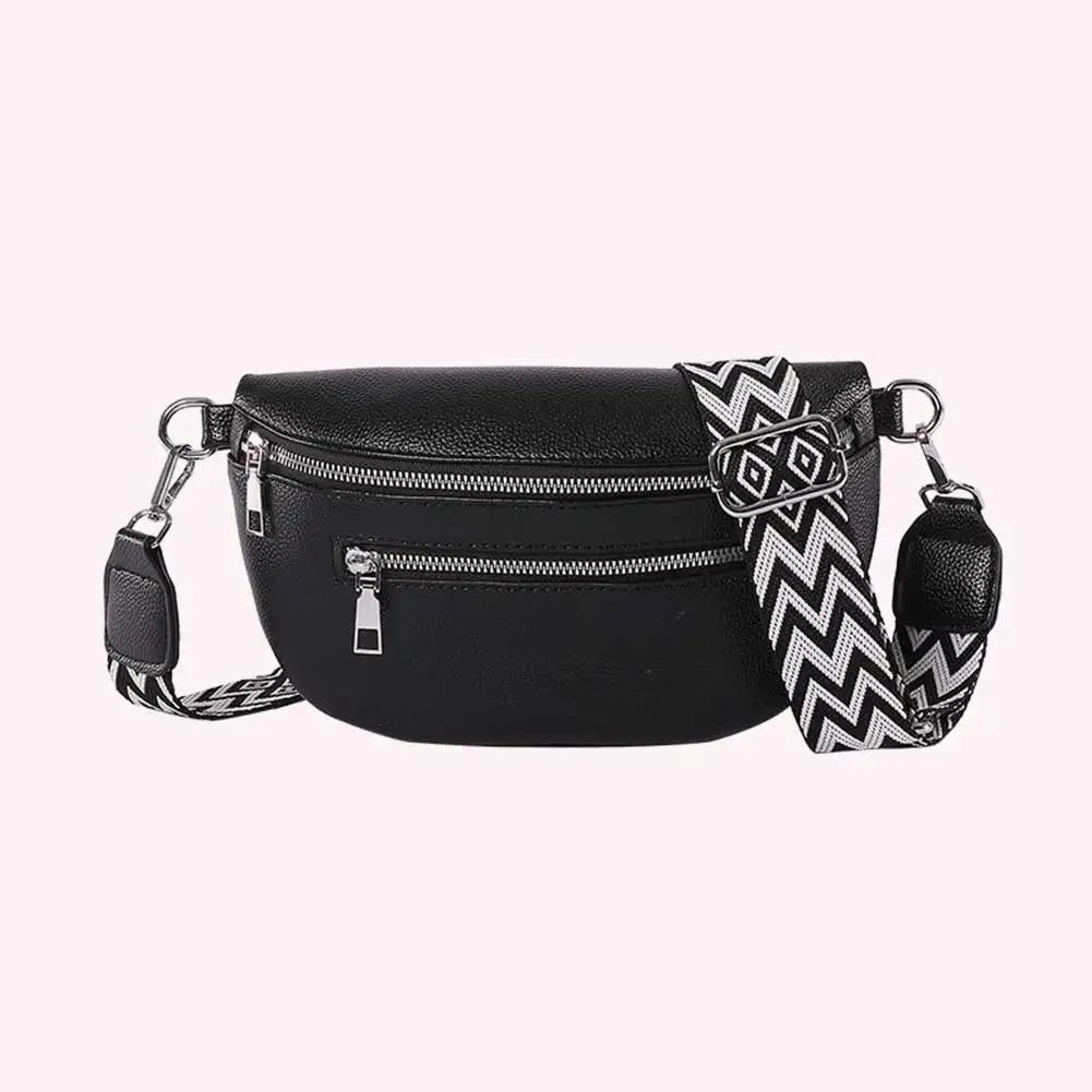 

Women Stylish Crossbody Bag with Wide Strap Fashion Sling Bag Multi-pocket Coin Phone Purse Travel Outdoor Bag
