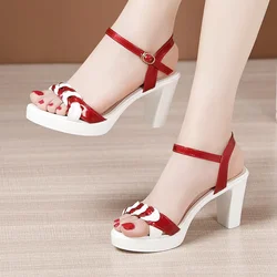 Plus Size 32-43 High Heels Sandals Women Wedding Shoes Summer 2024 OL Elegant Platform Sandals Ladies Office Party Sandals