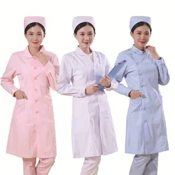 Nursing Scrubs Uniforms Clothes Laboratory Coat Beauty Spa Work Clothes Gown Coat Uniform Health Workers Nursing Long Sleeve