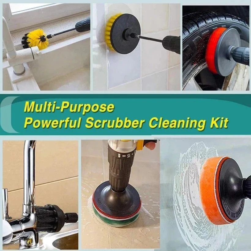 Untior elektrische Bohr bürste Kit Power Scrub ber Bürsten aufsätze Set Peeling Wasch bürsten Werkzeuge für Auto Boden reifen Toiletten reinigung