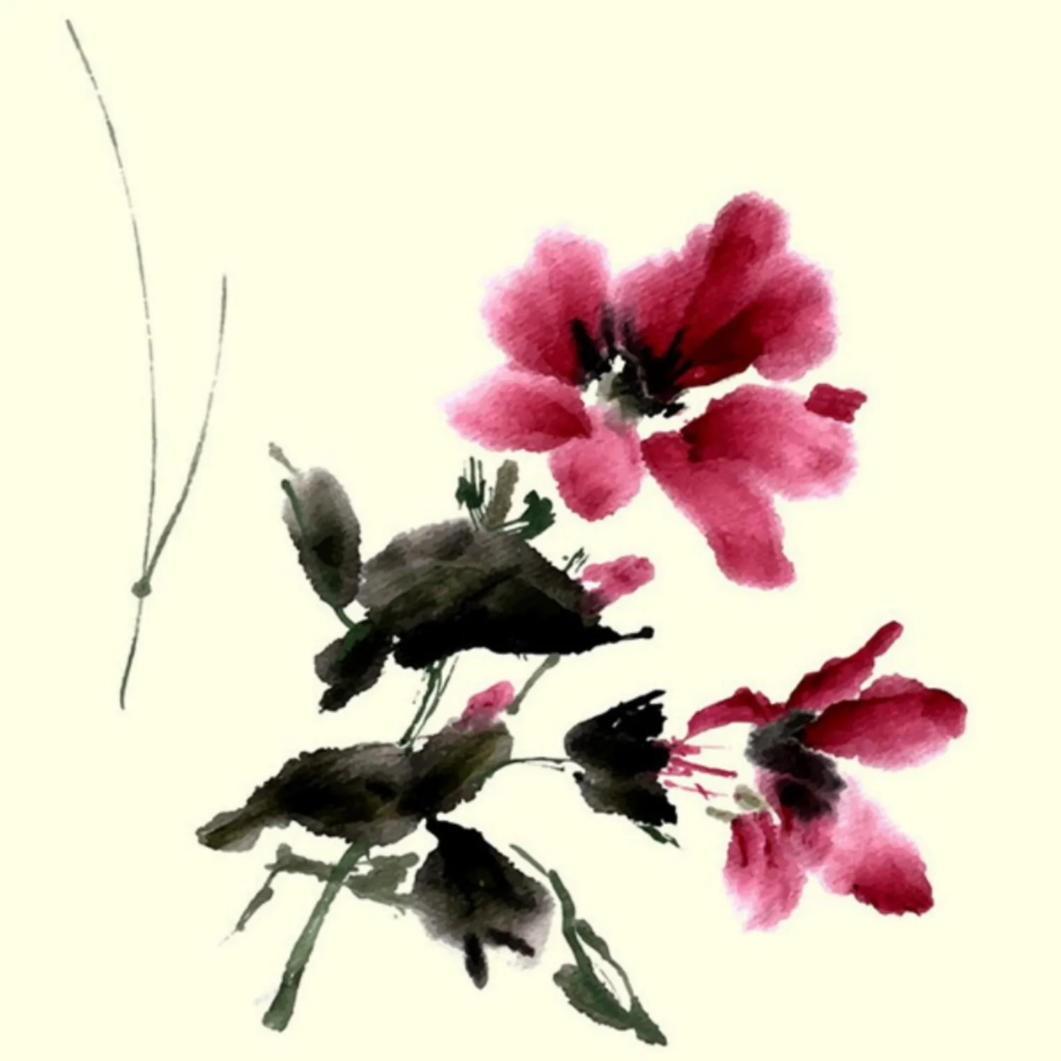 300497-Romantic Floral Hand Paint By Numbers Home Decoration Art