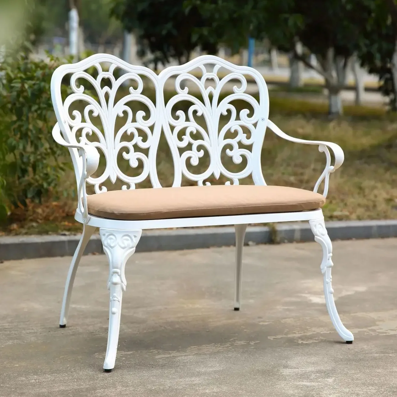 Garden Cast Aluminum Double  Balcony  Aluminum Alloy Bench Butterfly Park Chair