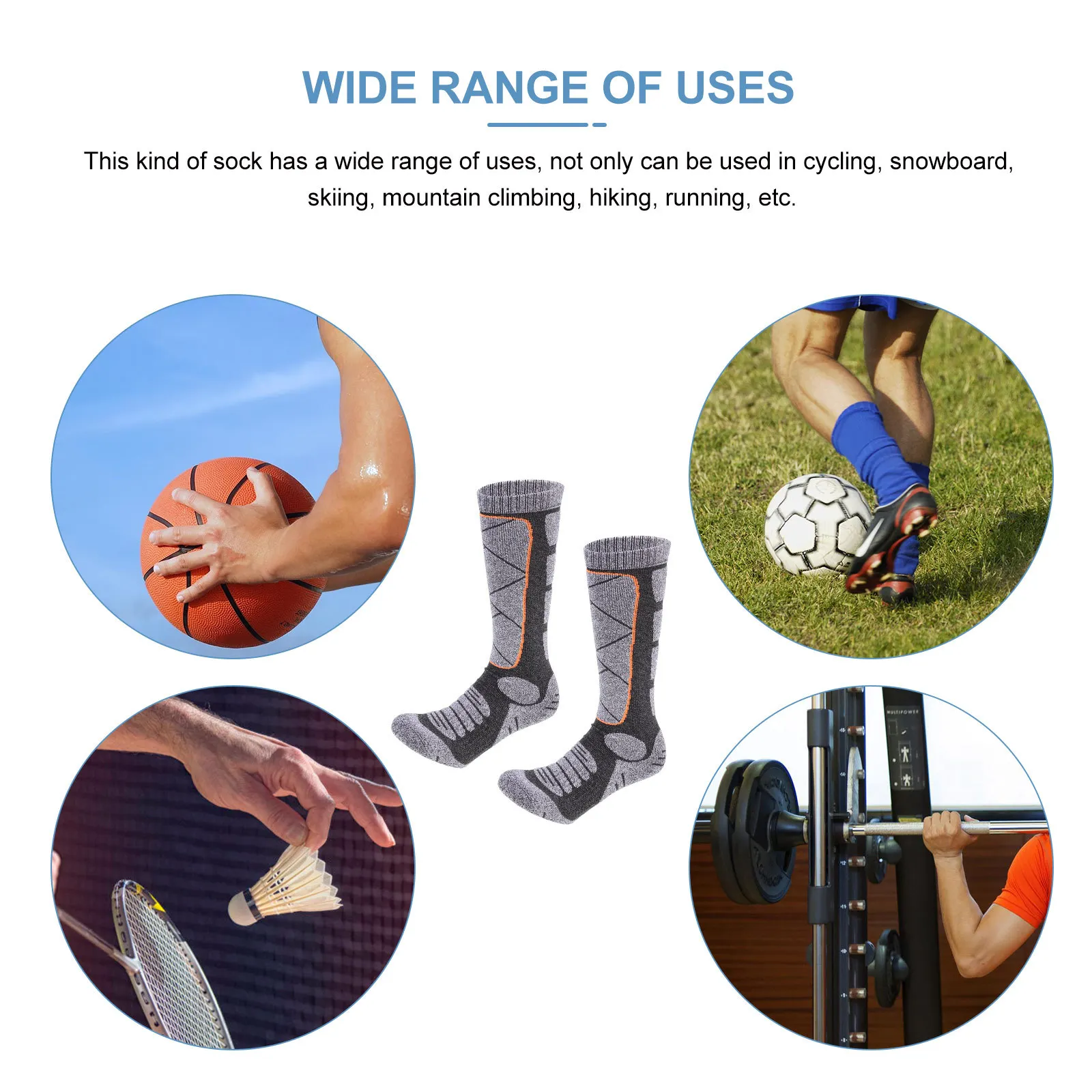 

1 пара утолщенных теплых походных носков, уличные лыжные хлопковые чулки, дышащие спортивные носки для альпинизма, морозостойкие