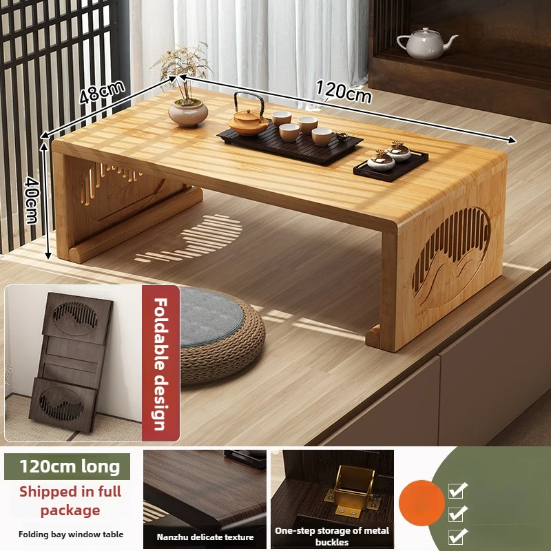 Customizable bay window small table tea table bed folding small coffee table balcony low