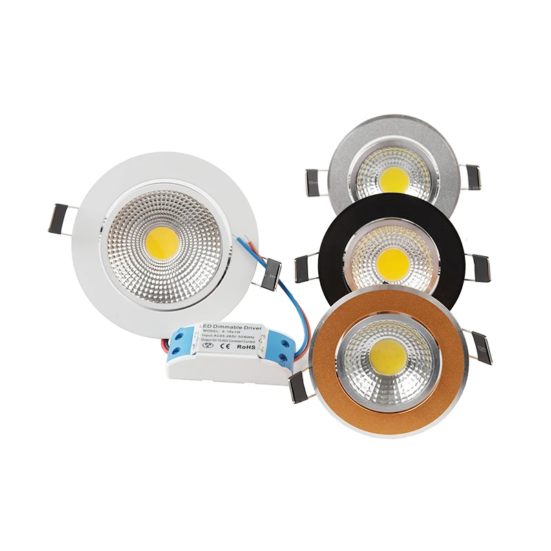 Imagem -03 - Anti-reflexo Led Downlights Regulável Ac220v 110v Recesso Led Luz de Teto Alumínio Cob Ceil Light Spot Lâmpada