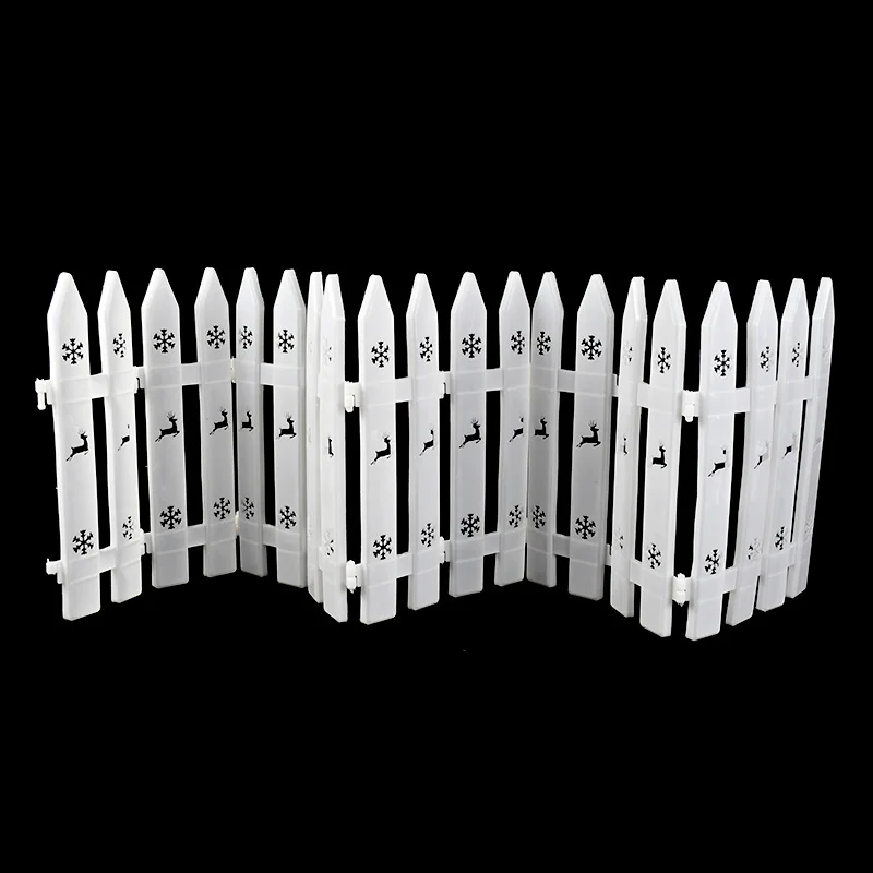 10pcs Christmas Fence White PVC Plastic Fence Christmas Tree Ornament Wedding Xmas Decoration Home Courtyard Garden Decor Fence 