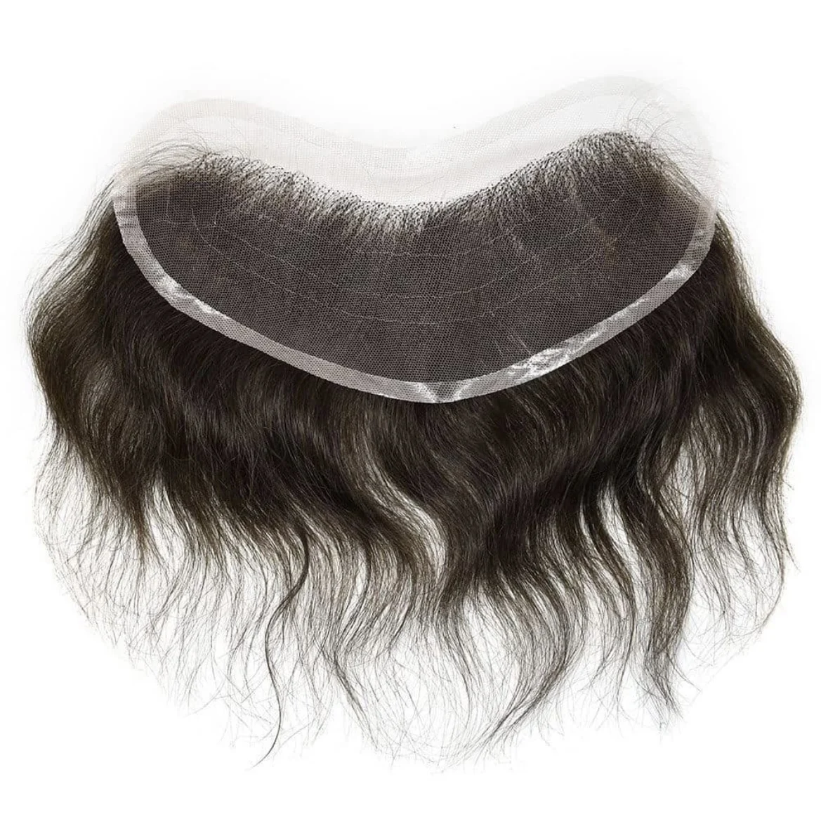 

Natural Hairline Vloop Front Systems Black Straight Male 100% Human Hair Natural Line Full Lace Base V Loop Wigs for Man