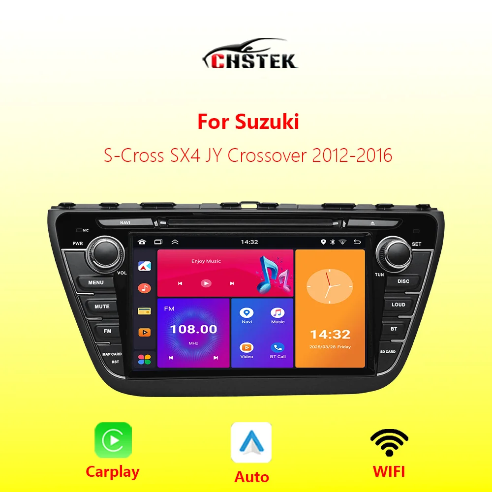Radio de coche 8 "Carplay para Suzuki s-cross SX4 JY Crossover Ecuador Chevrolet navegación estéreo Bluetooth WIFI Android Auto CHSTEK