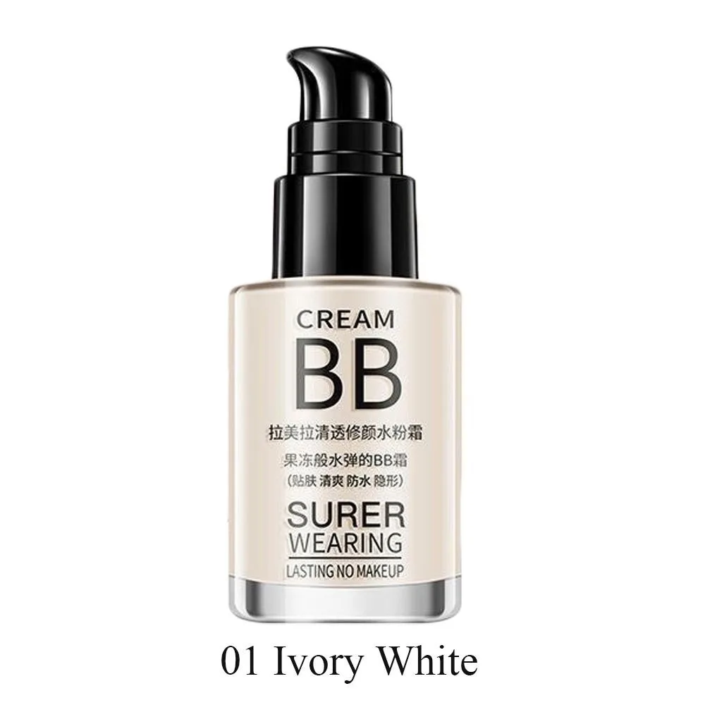 أداة مكياج 3 ألوان كريم أساس سائل غير لامع مقاوم للماء يدوم طويلاً كريم بي بي للتحكم في الزيوت كريم وجه سائل بقاعدة للوجه #1