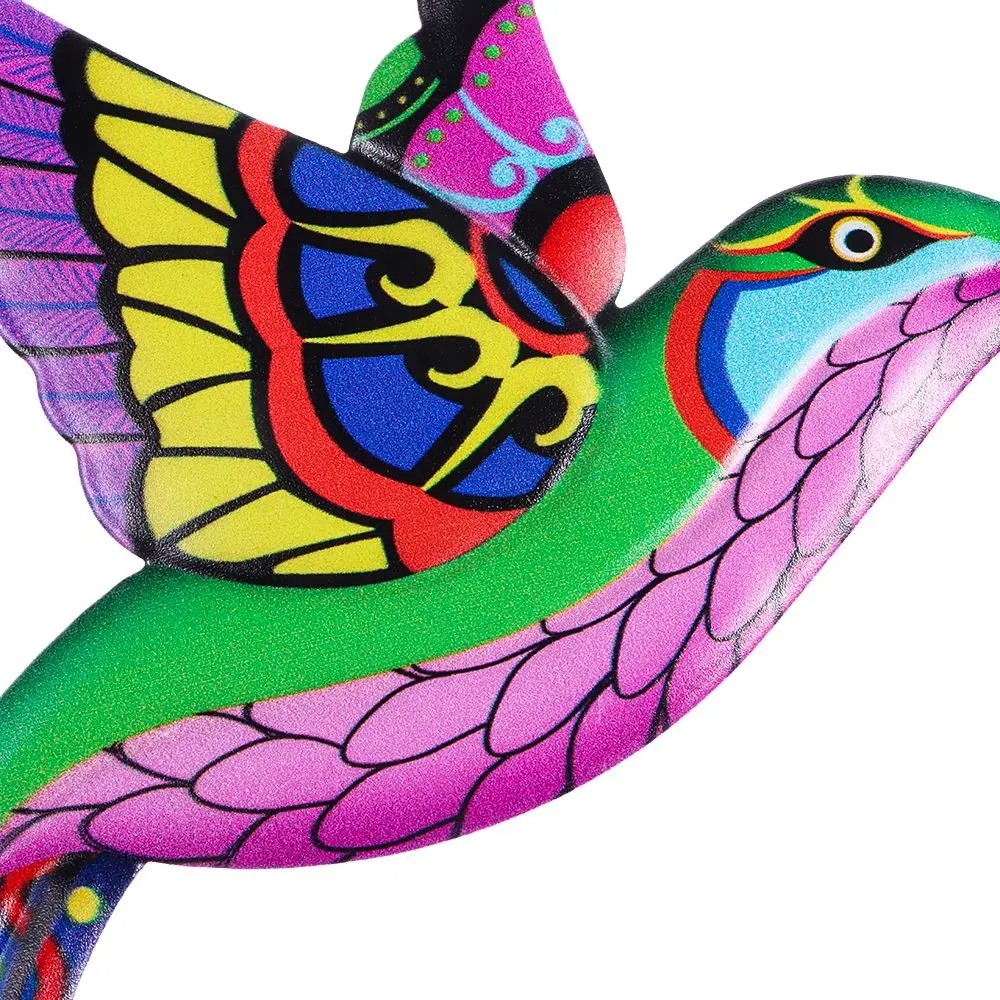 Portable Indoor Outdoor Artwork Statue Living Room Garden Backyard Art Craft Sculptures Wall Decoration Metal Hummingbird