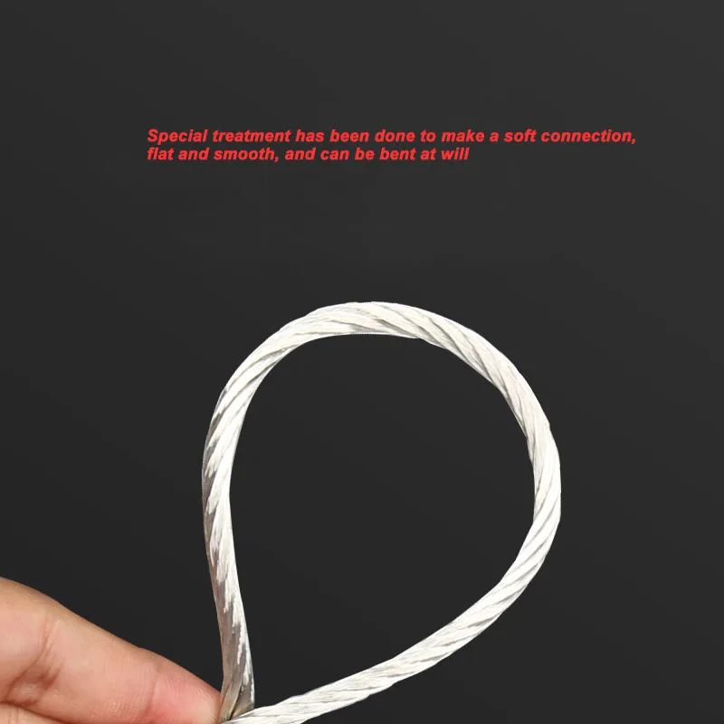 1m Red Copper Braid Wire Tin-plated Braided Tape 2.5-95 Square Conductive Rope Soft Connection for Electrical Applications