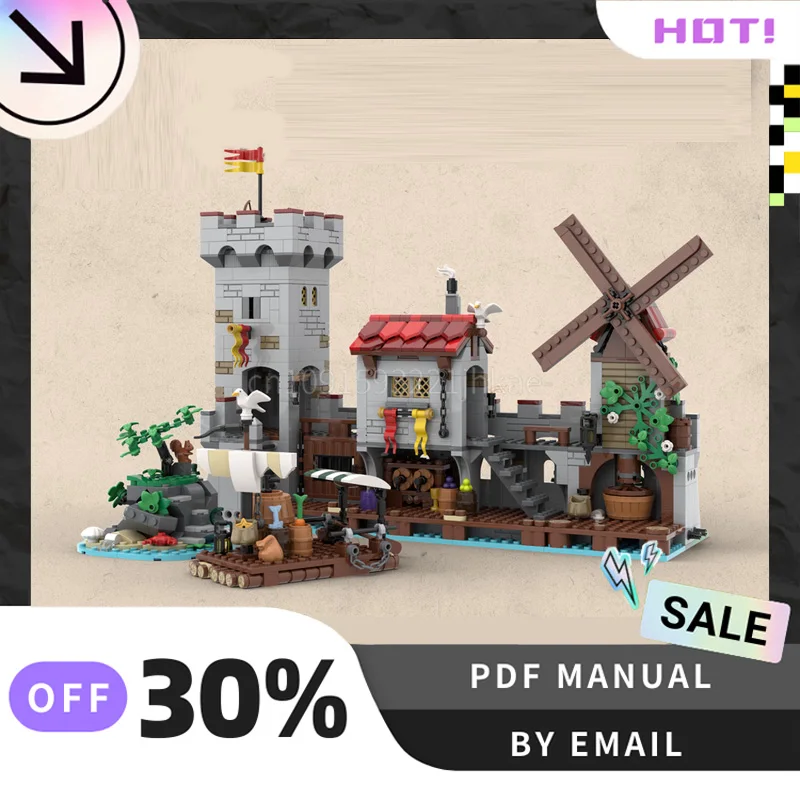 

[1254 шт.] индивидуальный MOC средневековый морской рынок креативный набор строительных блоков STEM игрушки DIY комплект строительной модели подарки на день рождения