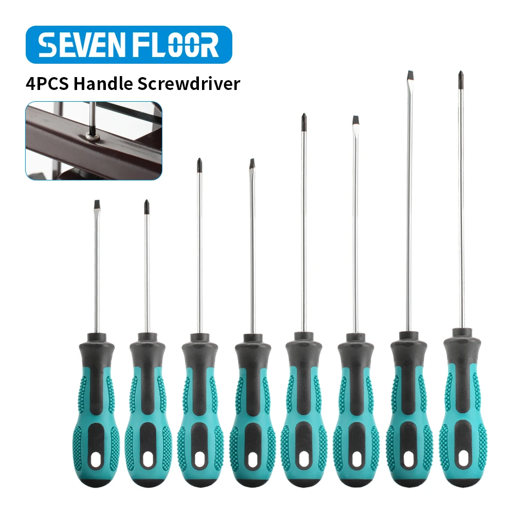 4PCS Multipurpose Handle Screwdrivers Set Electrician Insulated Security Repair Hand Tools Cross/Straight Type Screw Driver