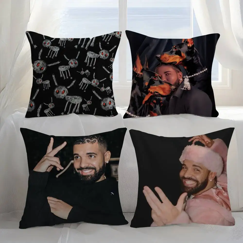 

D-Drake For All the Dogs Pillow Case Sofa Short Plush Double-sided HD Printing Room Home Office Gift Cushion Cover