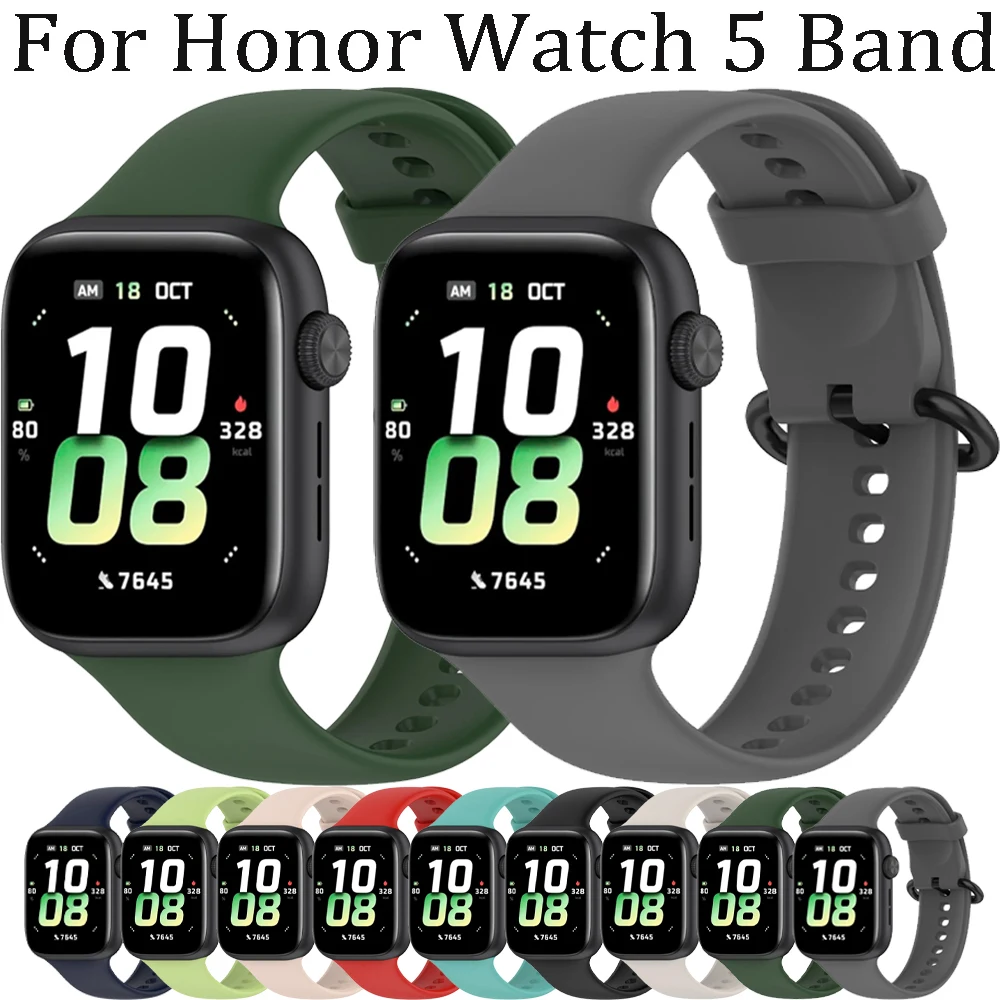Sportliches offizielles Silikonarmband für Honor Watch 5, weiches, bequemes Ersatzarmband für Honor Watch 5, Armband-Zubehör