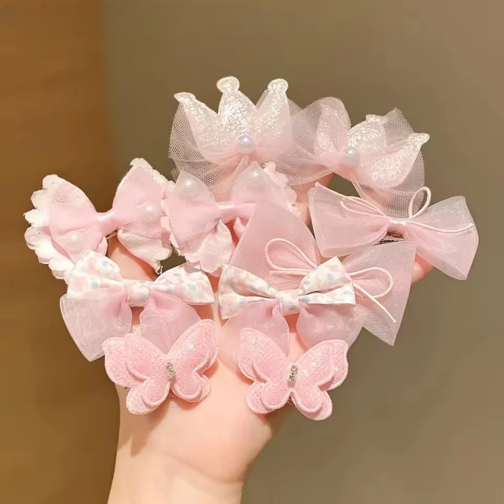 10Pcs/Set Cute Bows Baby Hairclips Lace Flower Children Girls Hairpins Hairdresses Baby BB Clip Gifts view 5