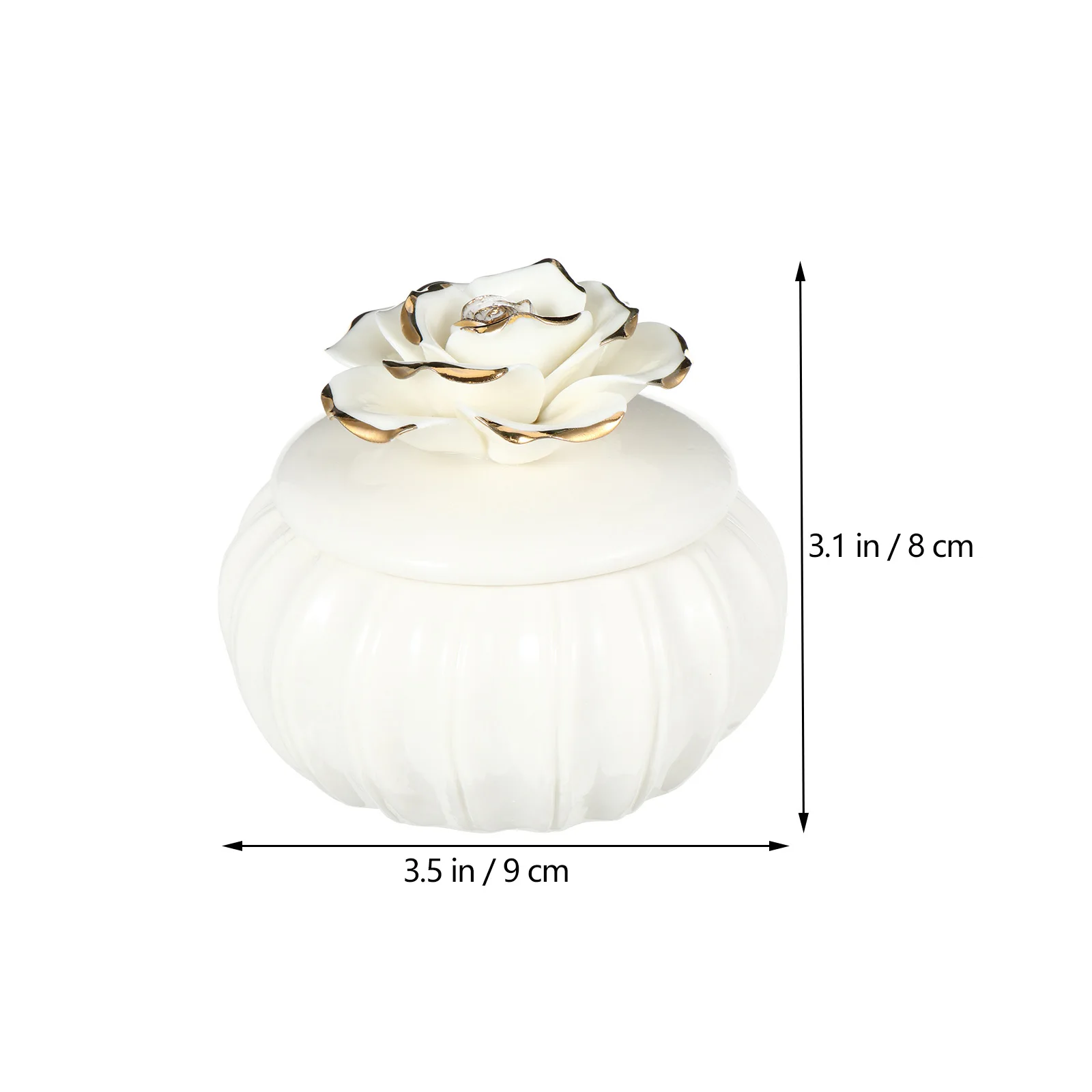 

Trinket Dish with Lid Ceramic Jewelry Holder Rose Small Container Storage Boxes