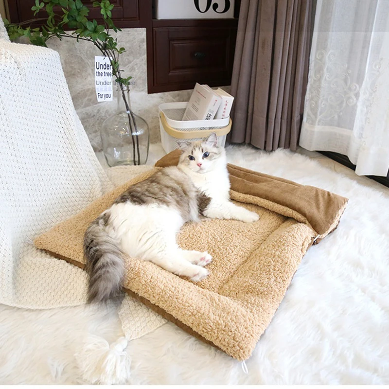 

Warm Thickened Cat Bed Soft Multifunctional Foldable Pet Mat for Cats Small Dogs Indoor Kitten Bed Cat Sleeping Mat Pet Supplies