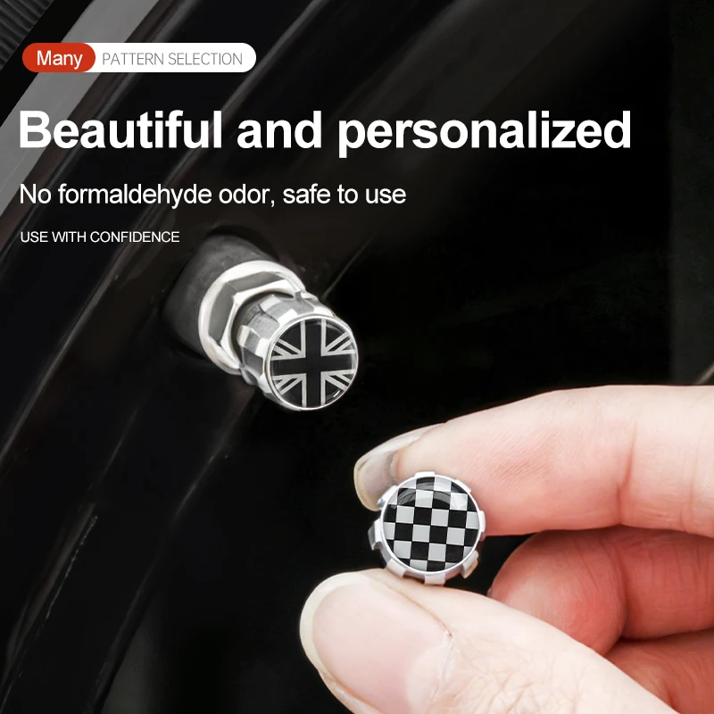 UK Flag Car Wheel Tire Stem Air Valve Caps Covers For MINI COOPER S JCW F56 F60 F55 R56 R55 R60 J01 J05 F66 F65 Auto Accessories