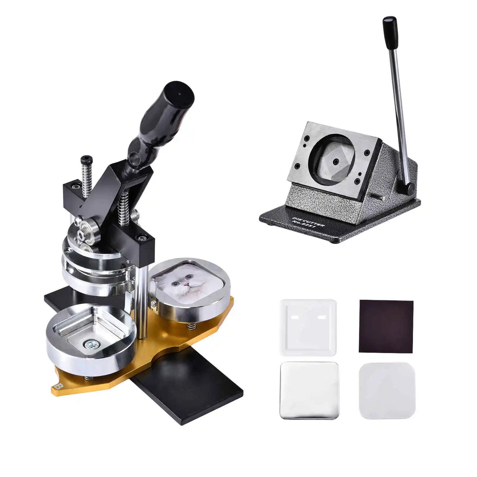 

2"x 2" Square Refrigerator Badge Making Machine, DIY Fridge Magnet Maker Kit, Photo Magnet Maker Machine with 100pcs Magnet