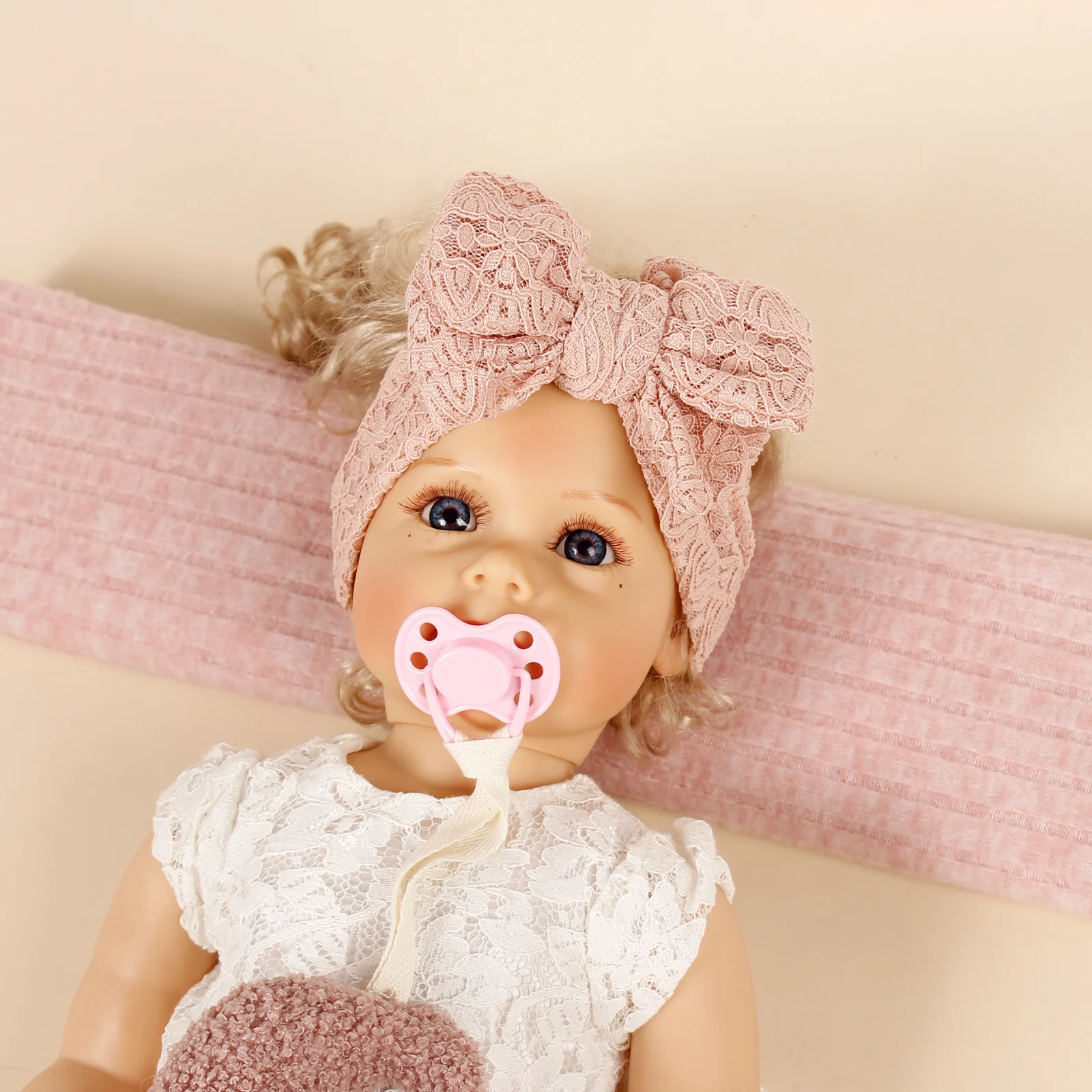 24 teil/los Neugeborenen Baby Spitze Bogen Stirnbänder, Gestickte Bogen Elastische Haarbänder Kinder Mädchen Turban Kopf Wraps Kinder Spitze Stirnbänder – Detail 7