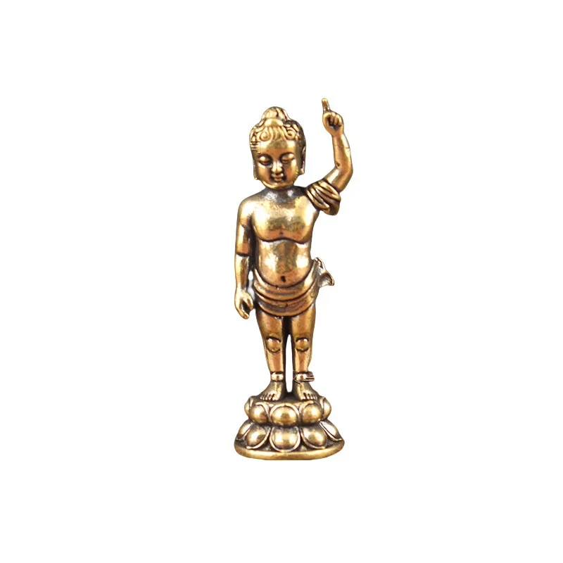 Brass Sidado Prince Fengbao Offering Ornaments Statue Buddha Sakyamuni Home Office Decoration - Image 4