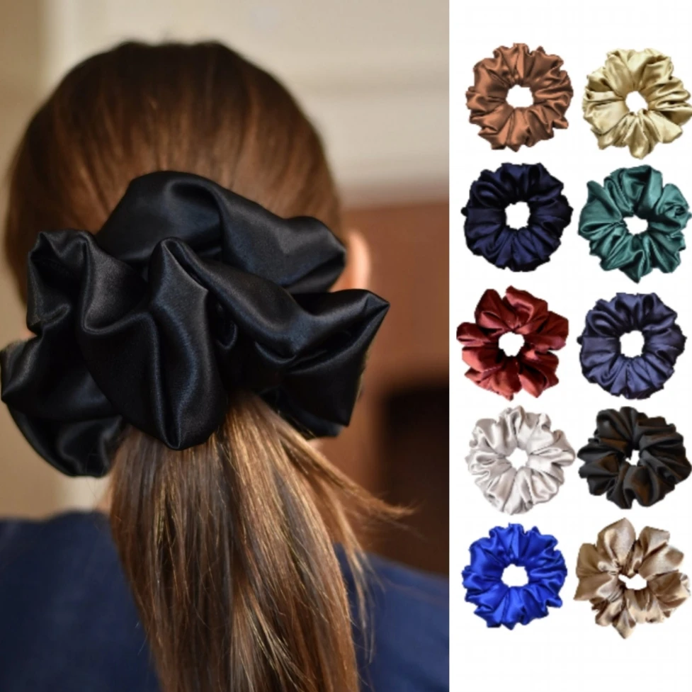 7 Inch Jumbo Oversized Scrunchies Bow Huge Big Rubber Hair Ties Elastic Hair Bands Girs Ponytail Holder Women Hair Accessories