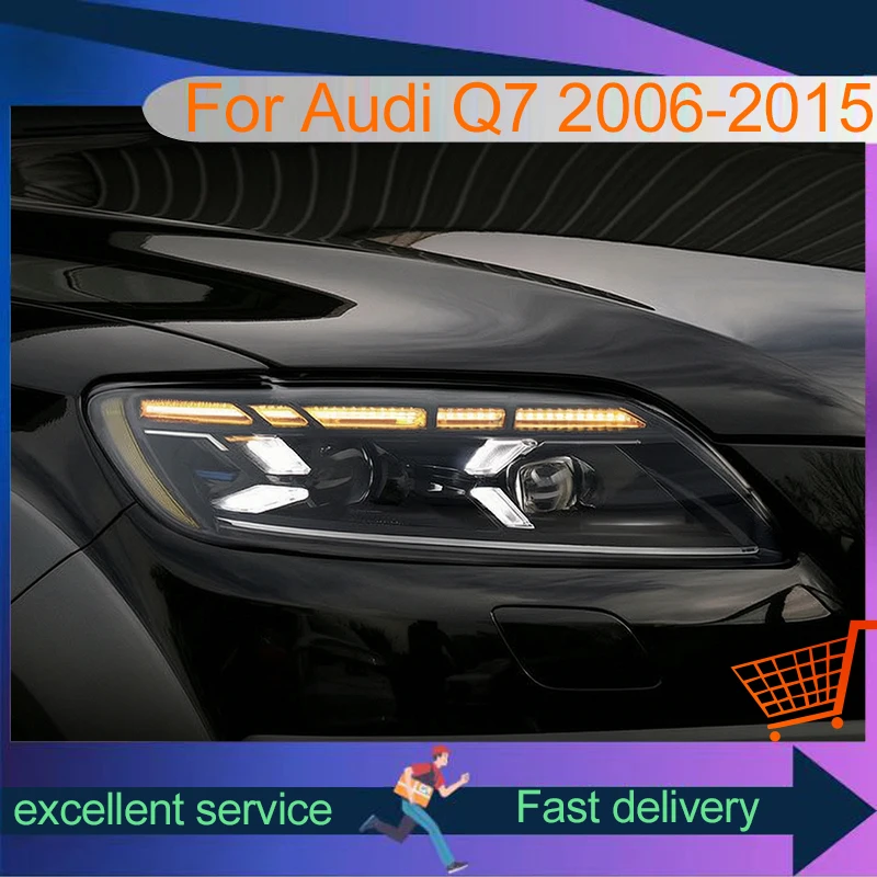 Headlight Styling FOR Audi Q7 2006-2015 DRL Head Lamp LED Bulbs Projector Lens Car Stuff Auto Mobile Front Lights Accessory