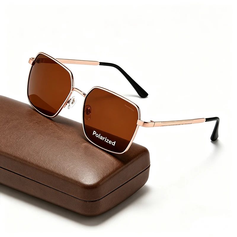 Marken-Design Quadratische Polarisierte Sonnenbrille für Herren und Damen – Klassisches Vintage-Design für Autofahren und Strand – Sonnenbrille aus Legierung 2026